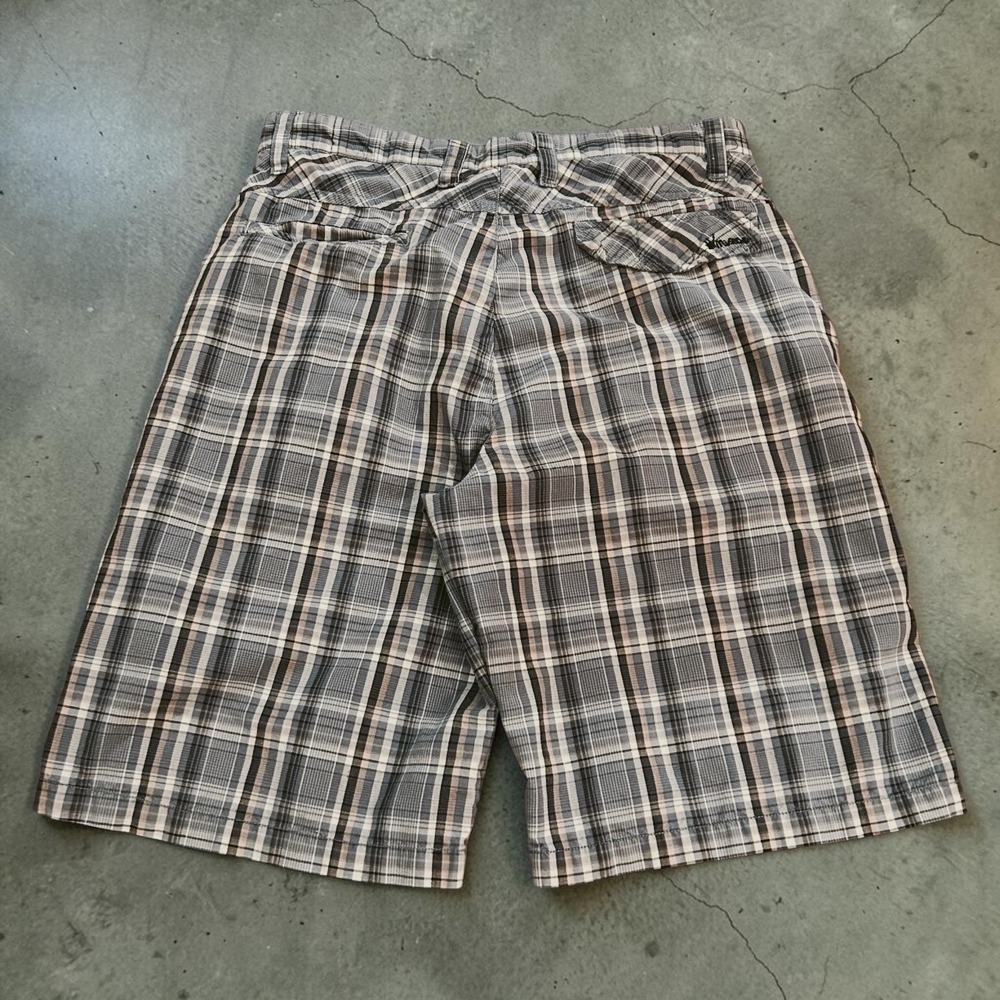 Matix Plaid Skater Shorts Blue Grey Y2K 90s Baggy Size 34